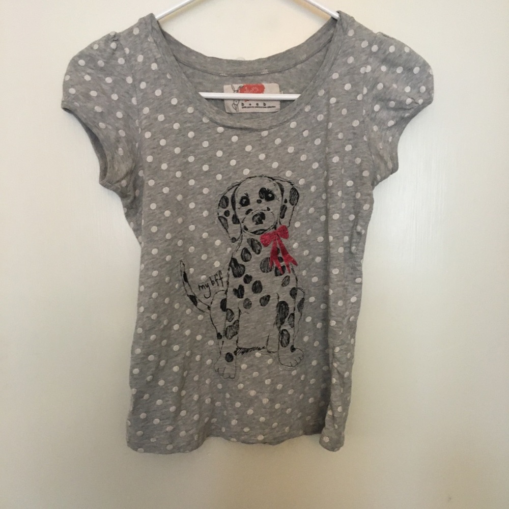 Girls polka dot dog knit top